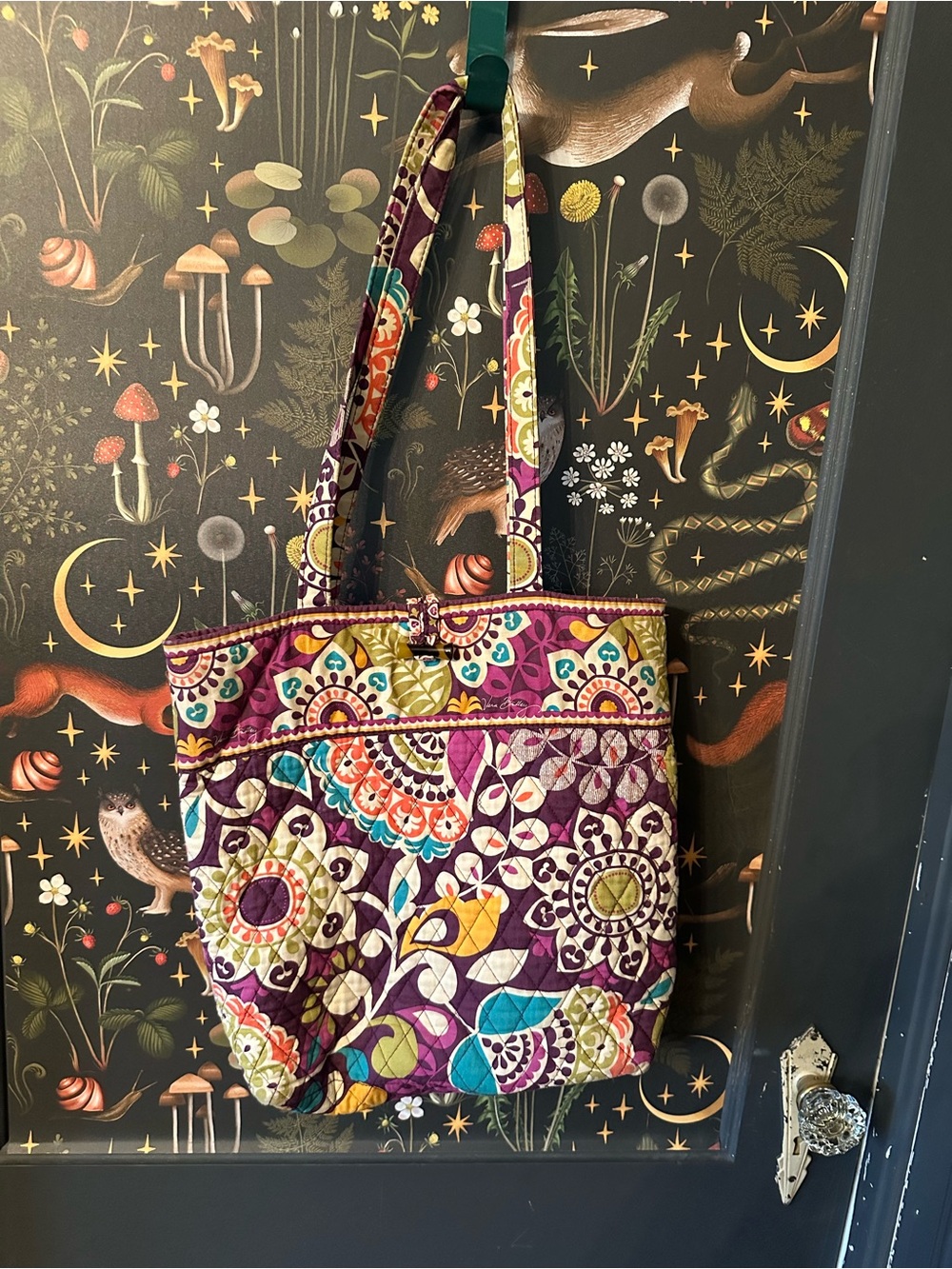 Vera Bradley Quilted Floral Patchwork Tote Bag - Purple Multicolor